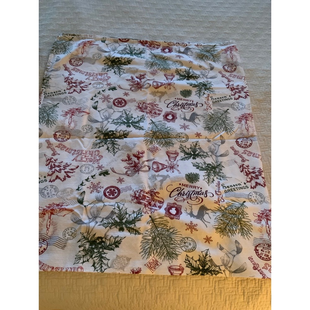 Rectangular Christmas Postcard Cotton Cloth Tablecloth